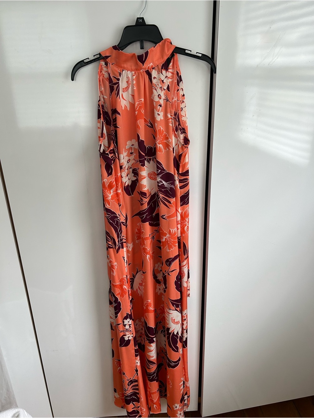 Ann Taylor Coral and Plum Floral Dress